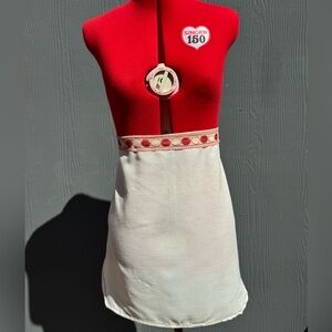 Handmade Red and White Apron